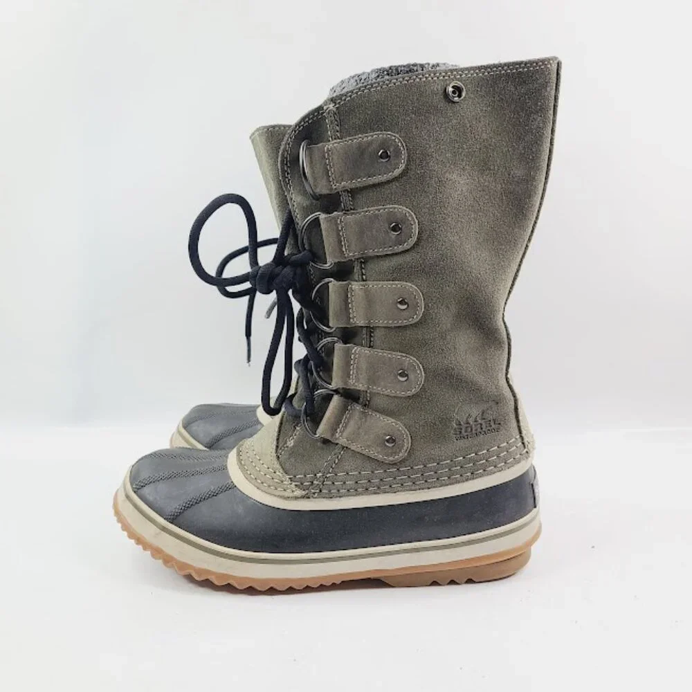 Sorel Women's Green Joan‎ Of Arctic NL1540-383 Leather Mid-Calf Winter Boot Sz 8